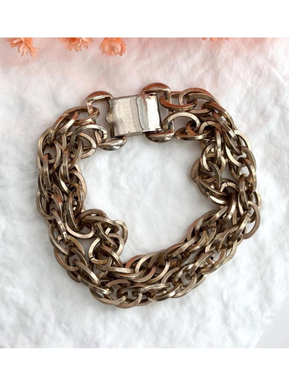Bartek Designer Chainlink Vintage Gold Toned Multi Chained Bracelet